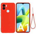 For Xiaomi Redmi A1+ / A2+ / Poco C50 Solid Color Liquid Silicone Shockproof Full Coverage Phone Case(Red) - 1