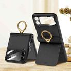 For Samsung Galaxy Z Flip4 GKK Magnetic Fold Hinge Full Coverage Phone Case with Ring Holder(Black) - 1