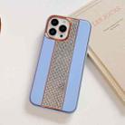 For iPhone 14 Plus Electroplating Diamond Protective Phone Case(Sky Blue) - 1