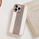 For iPhone 14 Plus Electroplating Diamond Protective Phone Case(White) - 1