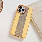 For iPhone 14 Plus Electroplating Diamond Protective Phone Case(Yellow) - 1