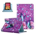 For 10 inch Colored Drawing Leather Tablet Case(Purple Butterfly) - 1
