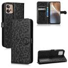 For Motorola Moto G32 Honeycomb Dot Texture Leather Phone Case(Black) - 1