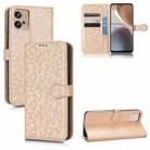 For Motorola Moto G32 Honeycomb Dot Texture Leather Phone Case(Gold) - 1