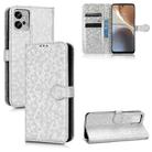 For Motorola Moto G32 Honeycomb Dot Texture Leather Phone Case(Silver) - 1