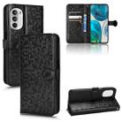 For Motorola Moto G52 4G / G82 / G71S Honeycomb Dot Texture Leather Phone Case(Black) - 1