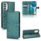 For Motorola Moto G52 4G / G82 / G71S Honeycomb Dot Texture Leather Phone Case(Green) - 1