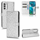 For Motorola Moto G52 4G / G82 / G71S Honeycomb Dot Texture Leather Phone Case(Silver) - 1