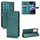 For Motorola Moto Edge 30 Honeycomb Dot Texture Leather Phone Case(Green) - 1