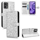 For Motorola Moto Edge 30 Lite Honeycomb Dot Texture Leather Phone Case(Silver) - 1