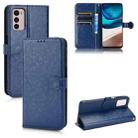 For Motorola Moto G42 Honeycomb Dot Texture Leather Phone Case(Blue) - 1