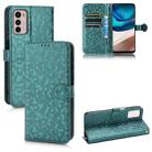 For Motorola Moto G42 Honeycomb Dot Texture Leather Phone Case(Green) - 1