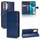 For Motorola Moto G52j Honeycomb Dot Texture Leather Phone Case(Blue) - 1