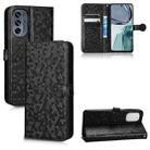 For Motorola Moto G62 Honeycomb Dot Texture Leather Phone Case(Black) - 1