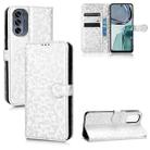 For Motorola Moto G62 Honeycomb Dot Texture Leather Phone Case(Silver) - 1