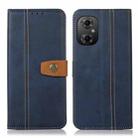 For Xiaomi Poco M4 5G / M5 5G / 4G Stitching Thread Calf Texture Leather Phone Case(Blue) - 1