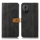 For Xiaomi Poco M4 5G / M5 5G / 4G Stitching Thread Calf Texture Leather Phone Case(Black) - 1