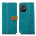 For Xiaomi Poco M4 5G / M5 5G / 4G Stitching Thread Calf Texture Leather Phone Case(Light Green) - 1