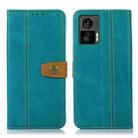 For Motorola Edge 30 Neo 5G Stitching Thread Calf Texture Leather Phone Case(Light Green) - 1