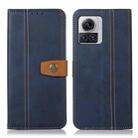 For Motorola Edge 30 Ultra 5G / Moto X30 Pro 5G Stitching Thread Calf Texture Leather Phone Case(Blue) - 1