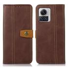 For Motorola Edge 30 Ultra 5G / Moto X30 Pro 5G Stitching Thread Calf Texture Leather Phone Case(Coffee) - 1