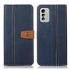 For Nokia G60 5G Stitching Thread Calf Texture Leather Phone Case(Blue) - 1