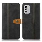 For Nokia G60 5G Stitching Thread Calf Texture Leather Phone Case(Black) - 1