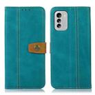 For Nokia G60 5G Stitching Thread Calf Texture Leather Phone Case(Light Green) - 1