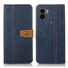 For Xiaomi Redmi A1+ 4G Stitching Thread Calf Texture Leather Phone Case(Blue) - 1