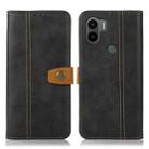 For Xiaomi Redmi A1+ 4G Stitching Thread Calf Texture Leather Phone Case(Black) - 1