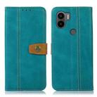 For Xiaomi Redmi A1+ 4G Stitching Thread Calf Texture Leather Phone Case(Light Green) - 1