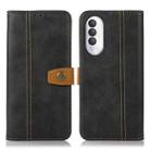 For Honor X20 SE 5G Stitching Thread Calf Texture Leather Phone Case(Black) - 1