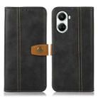 For Huawei nova 10 SE 4G Stitching Thread Calf Texture Leather Phone Case(Black) - 1