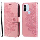 For Xiaomi Redmi A1+ 7-petal Flowers Embossing Leather Phone Case(Rose Gold) - 1