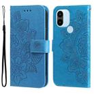 For Xiaomi Redmi A1+ 7-petal Flowers Embossing Leather Phone Case(Blue) - 1