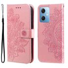 For Xiaomi Redmi Note 12 China 7-petal Flowers Embossing Leather Phone Case(Rose Gold) - 1