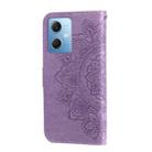 For Xiaomi Redmi Note 12 China 7-petal Flowers Embossing Leather Phone Case(Purple) - 3