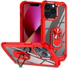 For iPhone 11 Pro Max TPU + PC Lens Protection Phone Case with Ring Holder(Red) - 1