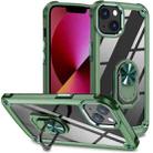 For iPhone 12 / 12 Pro TPU + PC Lens Protection Phone Case with Ring Holder(Green) - 1