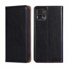 For Motorola Moto G72 4G Gloss Oil Solid Color Magnetic Leather Phone Case(Black) - 1