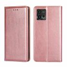 For Motorola Moto G72 4G Gloss Oil Solid Color Magnetic Leather Phone Case(Rose Gold) - 1