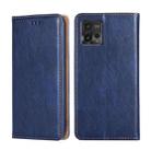 For Motorola Moto G72 4G Gloss Oil Solid Color Magnetic Leather Phone Case(Blue) - 1