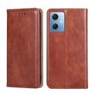 For Xiaomi Redmi Note 12 China Gloss Oil Solid Color Magnetic Leather Phone Case(Brown) - 1