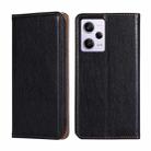 For Xiaomi Redmi Note 12 Pro 5G China Gloss Oil Solid Color Magnetic Leather Phone Case(Black) - 1