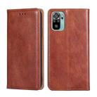 For Xiaomi Poco M5s 4G/Redmi Note 11 SE India Gloss Oil Solid Color Magnetic Leather Phone Case(Brown) - 1