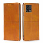 For Motorola Moto G72 4G Cow Texture Magnetic Leather Phone Case(Light Brown) - 1