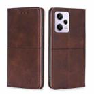 For Xiaomi Redmi Note 12 Pro 5G China Cow Texture Magnetic Leather Phone Case(Dark Brown) - 1