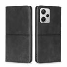 For Xiaomi Redmi Note 12 Pro+ China Cow Texture Magnetic Leather Phone Case(Black) - 1