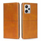 For Xiaomi Redmi Note 12 Pro+ China Cow Texture Magnetic Leather Phone Case(Light Brown) - 1