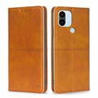 For Xiaomi Redmi A1+ 4G Cow Texture Magnetic Leather Phone Case(Light Brown) - 1